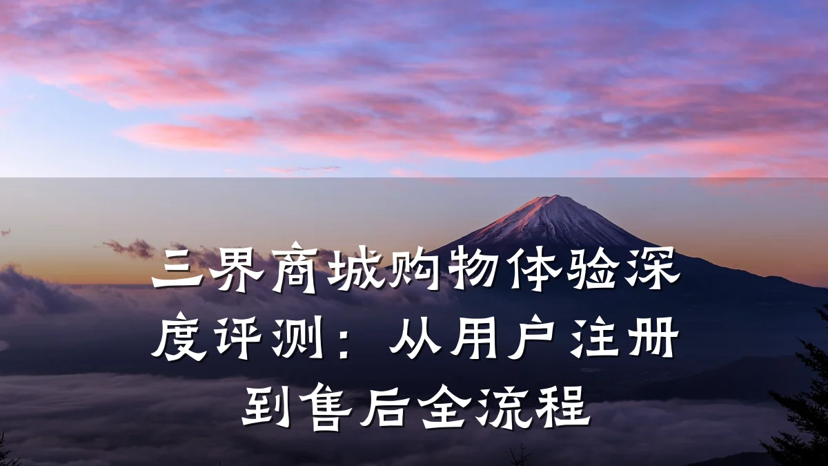 三界商城购物体验深度评测:从用户注册到售后全流程