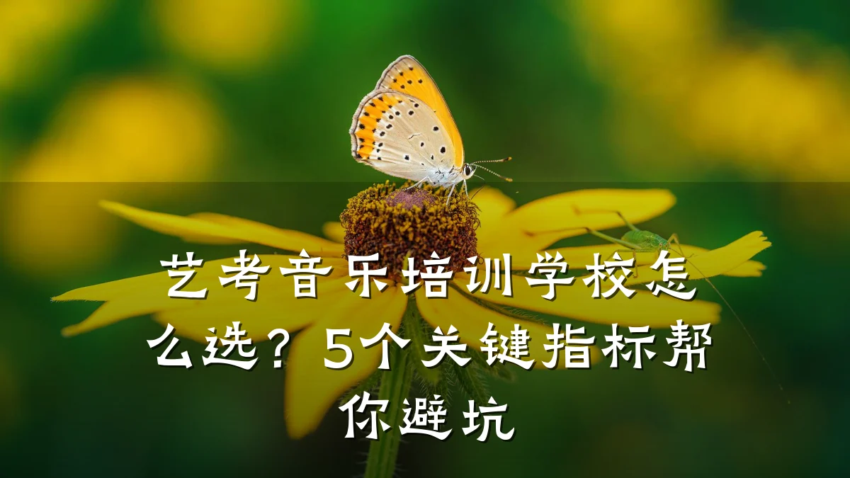 艺考音乐培训学校怎么选？5个关键指标帮你避坑