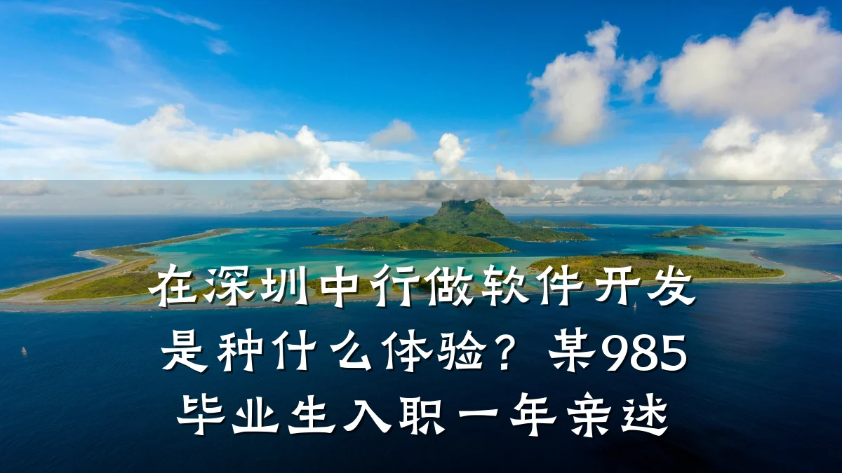 在深圳中行做软件开发是种什么体验?某985毕业生入职一年亲述